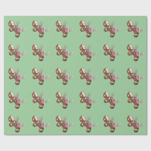 Lebkuchen-Mann-Anatomie-Packpapier Geschenkpapier (Flach)