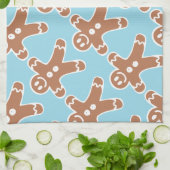 Lebkuchen-Mann auf Blau Küchentuch (Gefaltet)