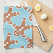 Lebkuchen-Mann auf Blau Küchentuch (Viertel Falte)