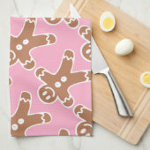 Lebkuchen-Mann auf Rosa Küchentuch (Viertel Falte)