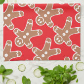 Lebkuchen-Mann auf Rot Geschirrtuch (Gefaltet)
