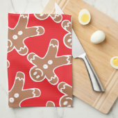Lebkuchen-Mann auf Rot Geschirrtuch (Viertel Falte)