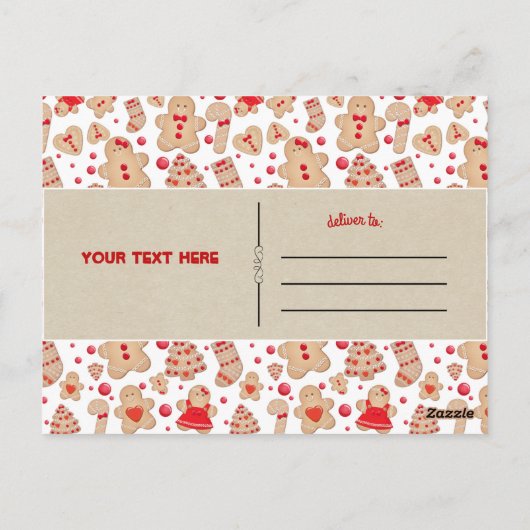 Lebkuchen Mann Backkost Rustikal Save the Date Postkarte (Rückseite)