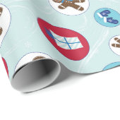 Lebkuchen-Mann-Blau kreist Weihnachten und Geschenkpapier (Rolleneckpunkt)