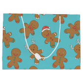 Lebkuchen-Mann-blaue große Geschenk-Tasche Geschenktüte (Rückseite)