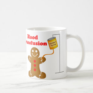 Lebkuchen-Mann-Blutbank und Bluttransfusion Kaffeetasse
