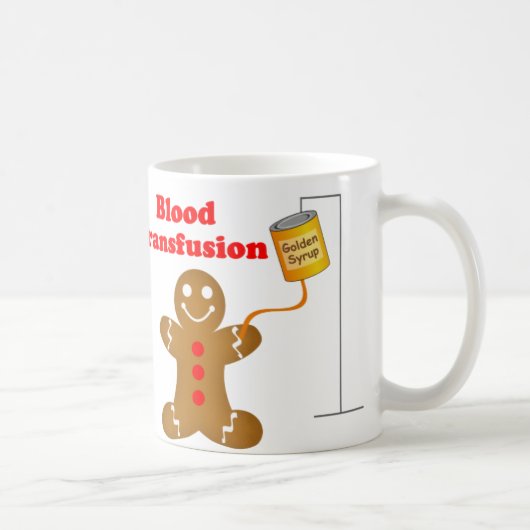 Lebkuchen-Mann-Blutbank und Bluttransfusion Kaffeetasse (Rechts)