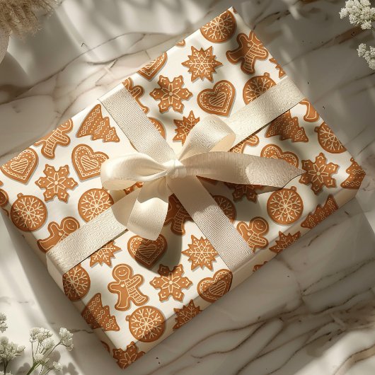 Lebkuchen Mann Cookies Niedlich Weihnachten Geschenkpapier