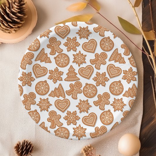 Lebkuchen Mann Cookies Niedlich Weihnachten Pappteller