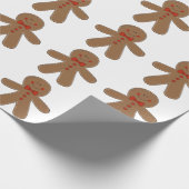 Lebkuchen-Mann, der eine Bogen-Krawatte trägt Geschenkpapier (Ecke)