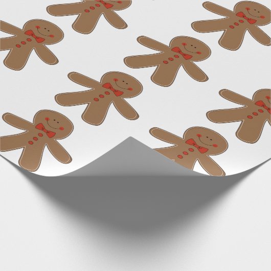 Lebkuchen-Mann, der eine Bogen-Krawatte trägt Geschenkpapier (Ecke)