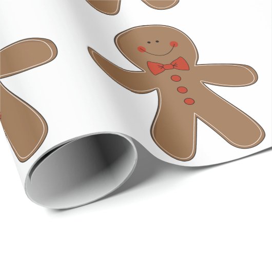 Lebkuchen-Mann, der eine Bogen-Krawatte trägt Geschenkpapier (Rolleneckpunkt)