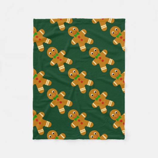 Lebkuchen-Mann Fleecedecke (Vorderseite)