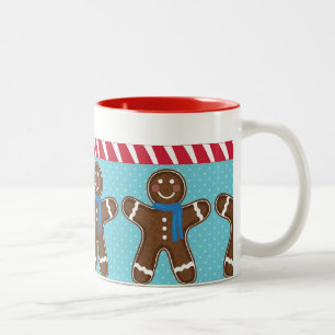 Lebkuchen-Mann-frohe Feiertage Winter Zweifarbige Tasse