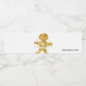 Lebkuchen Mann, frohe Weihnachten Wasserflaschenetikett (Einzelnes Label)