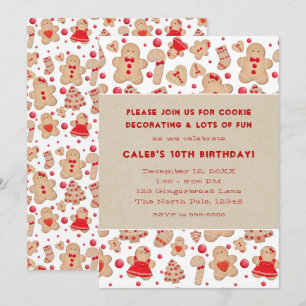 Lebkuchen-Mann gebackene Kekse rustikal skurril Einladung
