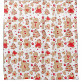 Lebkuchen Mann gebackene Kekse Rustikale Whimsical Duschvorhang (Vorderseite)