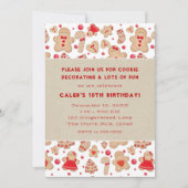 Lebkuchen Mann gebackene Kekse Rustikale Whimsical Einladung (Vorderseite)