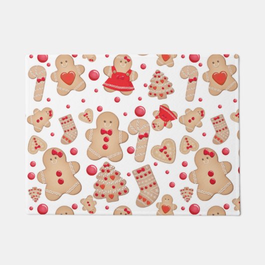 Lebkuchen Mann gebackene Kekse Rustikale Whimsical Fußmatte (Vorderseite)