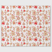 Lebkuchen Mann gebackene Kekse Rustikale Whimsical Geschenkpapier (Flach)