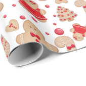 Lebkuchen Mann gebackene Kekse Rustikale Whimsical Geschenkpapier (Rolleneckpunkt)