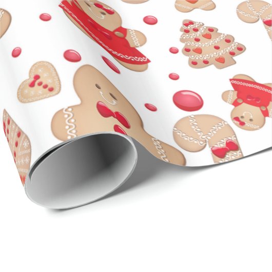 Lebkuchen Mann gebackene Kekse Rustikale Whimsical Geschenkpapier (Rolleneckpunkt)