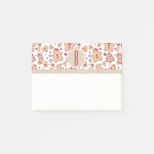 Lebkuchen Mann gebackene Kekse Rustikale Whimsical Post-it Klebezettel (Vorderseite)