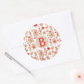 Lebkuchen Mann gebackene Kekse Rustikale Whimsical Runder Aufkleber (Umschlag)