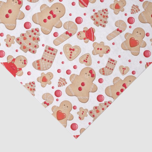 Lebkuchen Mann gebackene Kekse Rustikale Whimsical Seidenpapier (Ausschnitt)