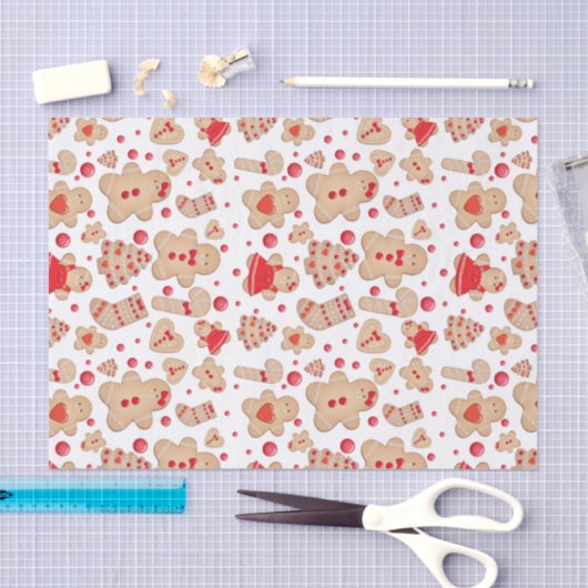 Lebkuchen Mann gebackene Kekse Rustikale Whimsical Seidenpapier (Handwerk)