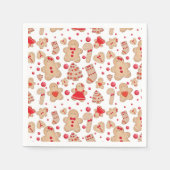 Lebkuchen Mann gebackene Kekse Rustikale Whimsical Serviette (Vorderseite)