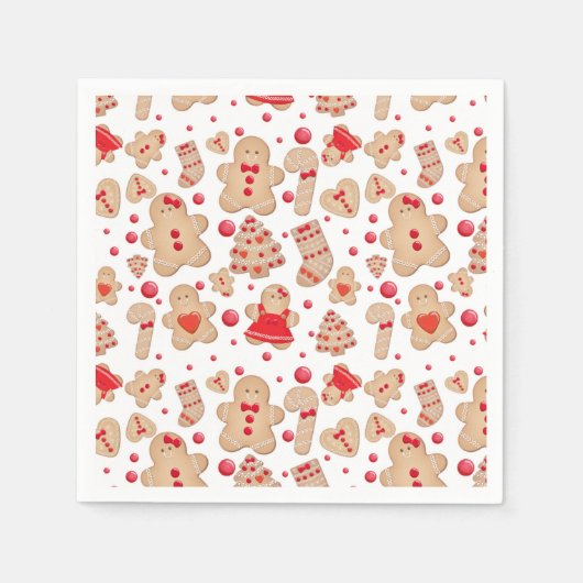 Lebkuchen Mann gebackene Kekse Rustikale Whimsical Serviette (Vorderseite)