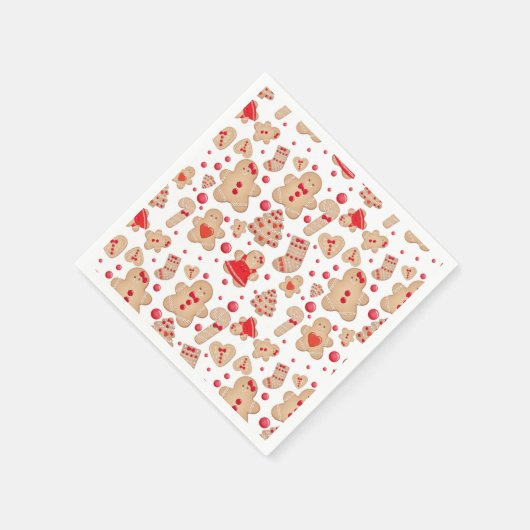 Lebkuchen Mann gebackene Kekse Rustikale Whimsical Serviette (Ecke)