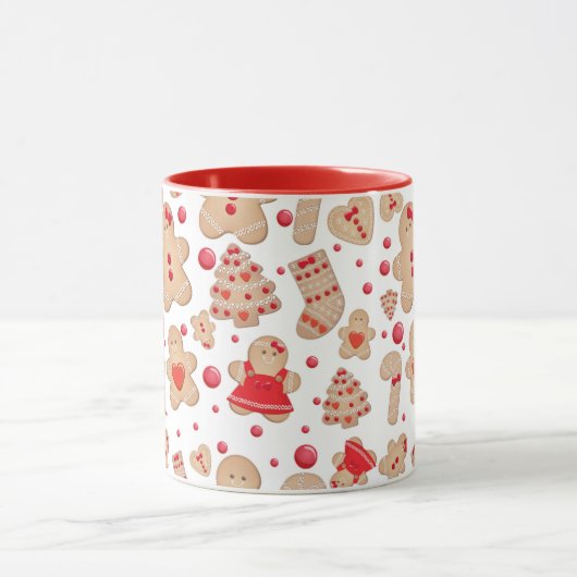 Lebkuchen Mann gebackene Kekse Rustikale Whimsical Tasse (Zentrum)