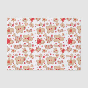 Lebkuchen-Mann-gebackenes Plätzchen-rustikales Seidenpapier