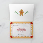 Lebkuchen-Mann-gefaltetes Foto-Weihnachten Feiertagskarte (Innenseite)