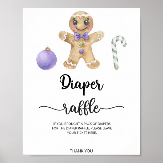 Lebkuchen-Mann-Keks-Windel-Raffle Poster (Vorne)
