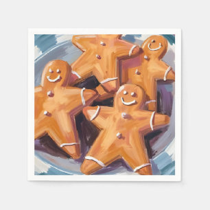 Lebkuchen-Mann-Kekse Frohe Weihnachten Serviette