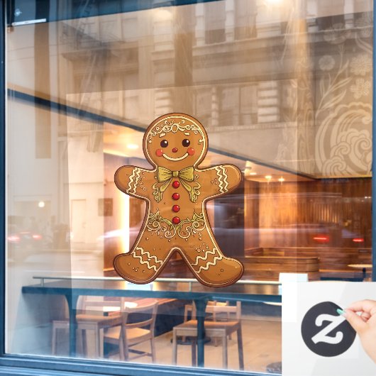 Lebkuchen-Mann-Kekse Hübsche Weihnachten Fensteraufkleber (Café-Fenster)