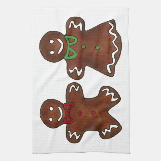 Lebkuchen Mann Lady Weihnachtskekse Handtuch (Vertikal)