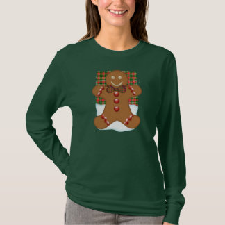 Lebkuchen-Mann-langer Hülsen-Pullover für Frauen T-Shirt