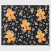 Lebkuchen Mann Lebkuchen Kekse Schneeflocken Geschenkpapier (Flach)