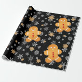 Lebkuchen Mann Lebkuchen Kekse Schneeflocken Geschenkpapier (Ungerollt)