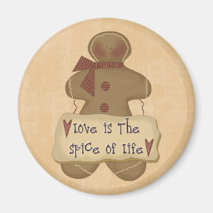 Lebkuchen-Mann-Liebe ist das Gewürz des Lebens Magnet