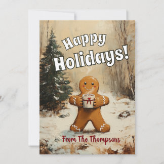 Lebkuchen Mann mit heißer Kakao Feiertagskarte