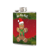 Lebkuchen-Mann mit rotem Weihnachtshut Flachmann (Links)