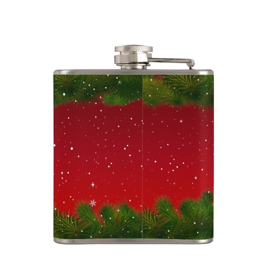 Lebkuchen-Mann mit rotem Weihnachtshut Flachmann (Rückseite)