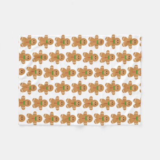 Lebkuchen-Mann-Muster Fleecedecke (Vorderseite (Horizontal))