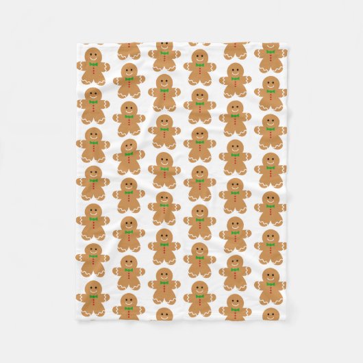 Lebkuchen-Mann-Muster Fleecedecke (Vorderseite)