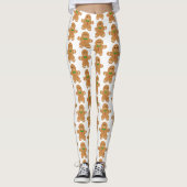Lebkuchen-Mann-Muster Leggings (Vorderseite)